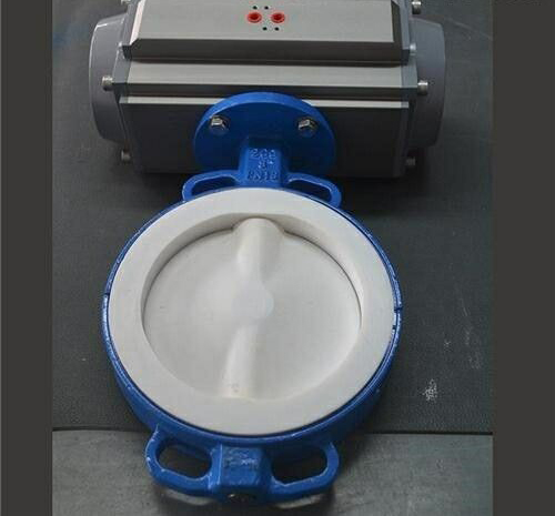 氣動襯(chèn)氟調節蝶閥 氣動襯氟調節蝶閥(fá)